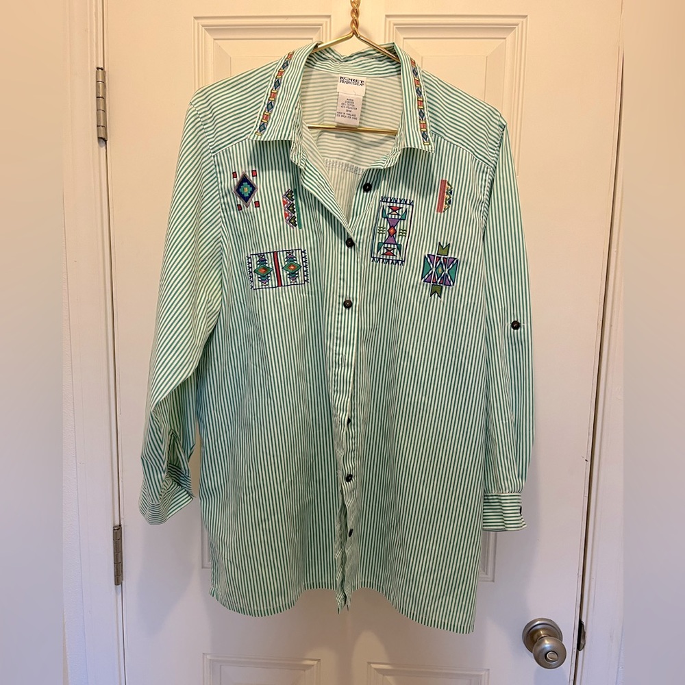 VINTAGE Koret Francisca Button-Up Vintage Shirt | size: 18W | NWOT / Vintage